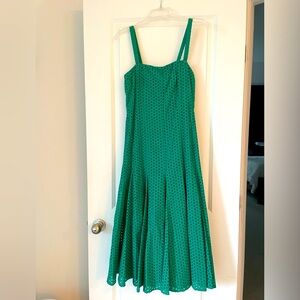 Green Anthropologie eyelet midi dress